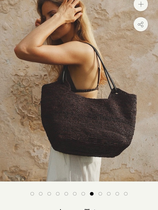 Bembien Handbags - NWT Bembien Amaya Tote Bag in Dark Brown Raffia with Leather Straps
